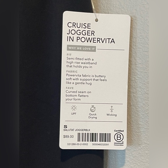 NWT Athleta Cruise Jogger in Powervita, Black High-Waisted, Athleisure, Small - Picture 5 of 13